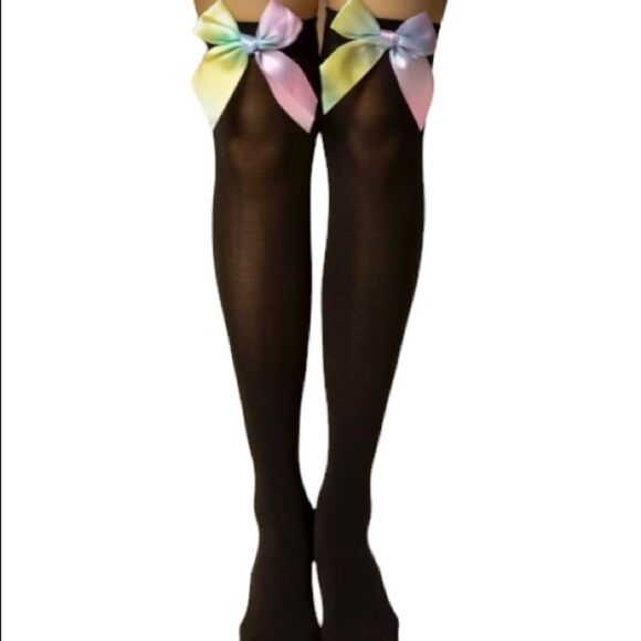 Colorful Bow Knee High Socks - Picture 1 of 6